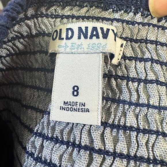 Old Navy Strapless Blue Floral Dress Cotton Blend Size 8 - Picture 6 of 8